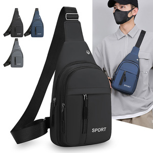 Men's Chest Bag Sport Waterproof Ultralight Crossbody Bag For Everyday Outfits Gray Black Blue Solid Color - Product Image 1