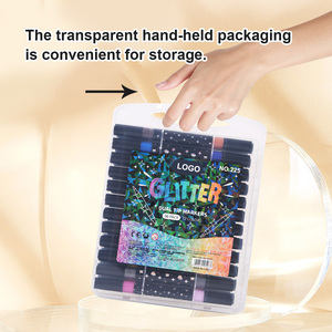 Juego de 24 Rotuladores Acrílicos de Colores Brillantes, Marcadores Perla con Purpurina <span class=keywords><strong>para</strong></span> Cuadernos, Resaltadores Borrables <span class=keywords><strong>para</strong></span> Niños y Estudiantes, Dibujo a Color - Product Image 4