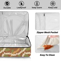 Sac isotherme de style hawaïen à imprimé floral émeraude pour livraison de plats chauds ou froids, pique-nique et activités de plein air