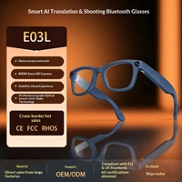 Lunettes Intelligentes E03LAI : Enregistrement Photo/Vidéo, Traduction Vocale, Activation Assistant IA, Reconnaissance d'Images, 800MP Pixels