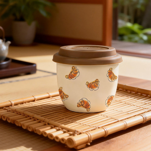 Taza de Cerámica con Diseño de Dibujos Animados, Taza para Leche con Tapa de Silicona, Taza para Agua, Taza de Café para Oficina, Regalo Personalizado - Product Image 1