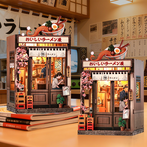 CuteBee Japanese Style DIY Book Nook BNKS01B DIY Miniature House 3D Wooden Puzzle Ramen House Decorative Gifts