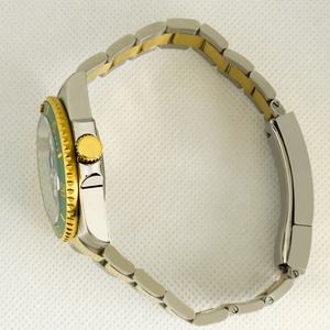 Montre mécanique automatique de mode pour homme, bracelet en acier inoxydable doré et vert, 20 mm de large, résistante à l'eau, faible MOQ - Product Image 3