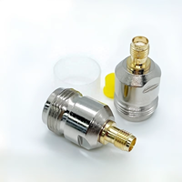 Adaptador Coaxial RF N Hembra a SMA Macho, 50 Ohmios, Contactos de Latón Niquelado, Aislamiento de PTFE, para Antena, Router WiFi, Pruebas
