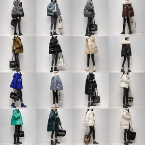 Chaqueta acolchada de invierno para hombre de estilo callejero personalizado, impermeable, de poliéster, con cuello levantado, con capucha, diseño informal, estampado de tejido - Product Image 1