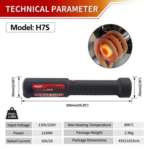 H7S Outil portable de démontage de vis rouillées, chauffe-boulons à induction, outil de <span class=keywords><strong>réparation</strong></span> pour <span class=keywords><strong>carrosserie</strong></span> automobile, dissolvant chauffant - Product Image 4