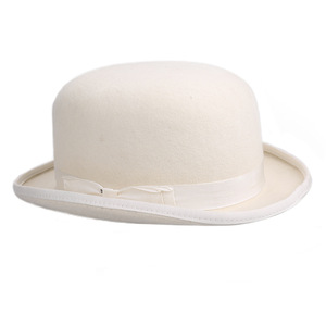 Commercio all'ingrosso vintage tradizionale da uomo donna cappello a bombetta derby bianco nero grigio lana feltro formale cappelli per gli uomini cappello cappellino - Product Image 2
