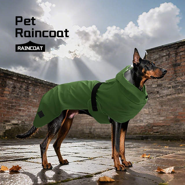 Customizable Dog Raincoat Winter Waterproof Polyester Cloak Elastic Adjustable Buckles Windproof Cold-Proof for Outdoor
