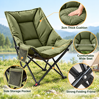 Chaise pliante Moon Chair portable, rembourrée, de forme carrée, en tissu Oxford, pour le camping en plein air, le jardin, les pique-niques, l'utilisation à domicile