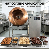 Nouvelle machine à enrober les cacahuètes, les fèves de chocolat et le sucre, à moteur, 220V, en acier, à prix réduit, pour la production en vrac en boulangerie