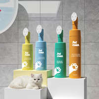 Bouteille Distributrice de Mousse Personnalisée avec Logo pour Animaux, Distributeur de Mousse en Plastique pour Shampoing Sec pour Animaux, Emballage de Bouteille Moussante avec Brosse pour Lavage des Pattes