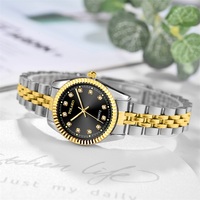 Montres-bracelets de luxe en acier inoxydable doré pour hommes, bracelet en acier, montre à quartz