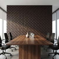 Revêtement mural en bois de caoutchouc massif naturel sur mesure, panneaux décoratifs texturés 3D pour villa résidentielle