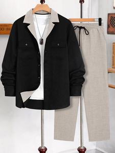 2026新款TW新经典男士两件套纯色长袖度假民族风 - Product Image 3