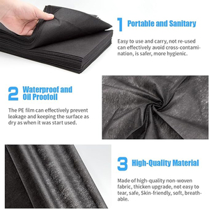 40 X 90 Inch <b>Black</b> Waterproof Disposable Tattoo Bed Sheet Non Woven Polypropylene <b>Table</b> <b>Cover</b> - Product Image 6