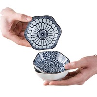 Service de vaisselle en porcelaine bleue et blanche de style japonais avec assiettes et bols, ensemble de vaisselle en céramique, cadeau pour la maison et les restaurants