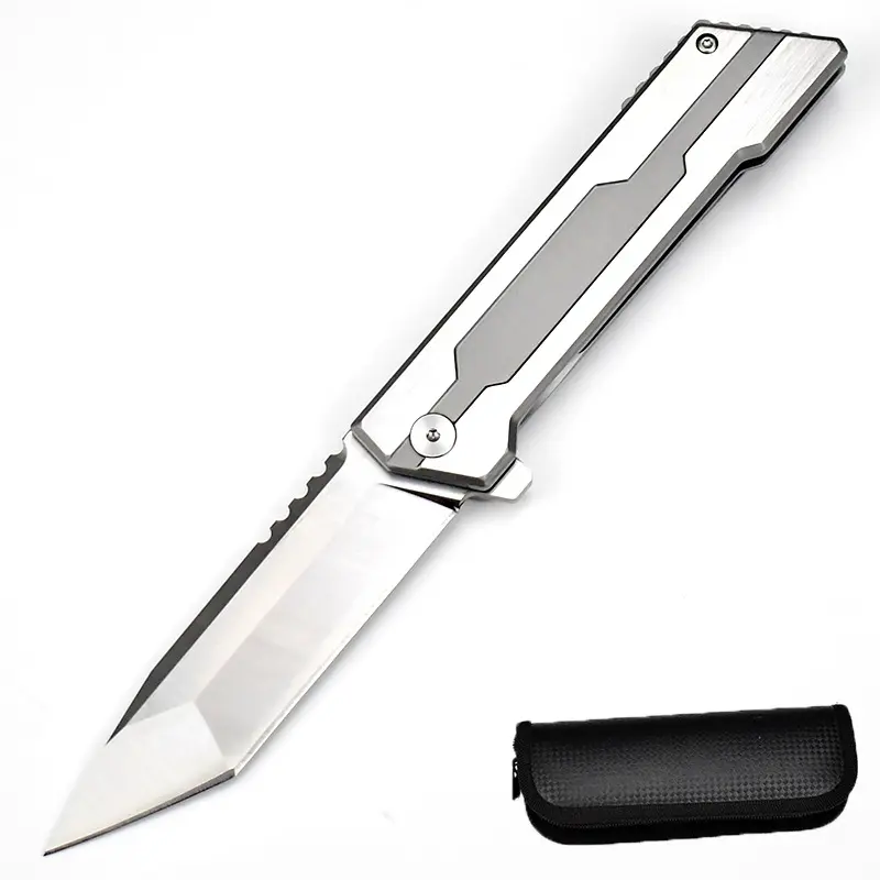 Tattico pieghevole tascabile GR5 titanio coltello per gli uomini 14 c28n in acciaio inox telaio della lama di blocco EDC da campeggio coltelli da cintura Carry Carry