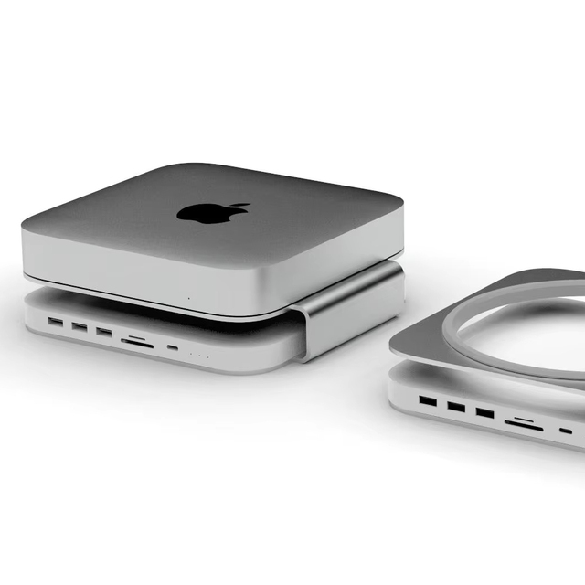 2024 MC50MH Aluminum Alloy Mac Mini Hub with SSD Enclosure M.2 10Gbps for 4K60HZ for MAC STUDIO in Stock