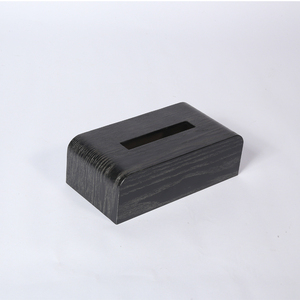 Factory OEM New Design Luxury Black Lacquerware Wooden Creative Design Home Decor Facial Tissue Paper Box Holder Home Decoration