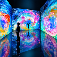 360 °   Túnel de Proyección Inmersiva, Acuario Virtual, Mundo Submarino, Sistema de Proyección 3D Interactivo para Museos y Parques Temáticos