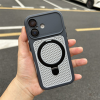 Funda Resistente al Calor para iPhone 12 13 14 15 16 17 18 Pro Max, Funda para iPhone 17 Pro Max con Soporte Azul
