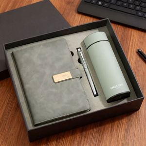 Luxury Gift <b>Boxes</b> Business Gift Set Automatic Umbrella Logo Vacuum Flask + A5 Notebook + Pen Promotional Activities UV Printed - Product Image 3