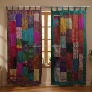 Star Supplier ผ้าม่าน Kantha,งานเย็บปะสำหรับประตูผ้าไหมสไตล์วินเทจ - Product Image 3