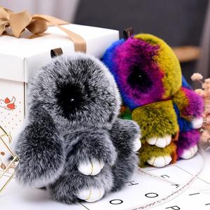 Tùy Chỉnh Thú Nhồi Bông Keychain Lông Pompon 15Cm Bunny Fluffy Bất Thỏ Lông Keychain Đính Phụ Nữ Đồ Chơi Pompom Thỏ Trên Túi Móc Chìa Khóa - Product Image 2