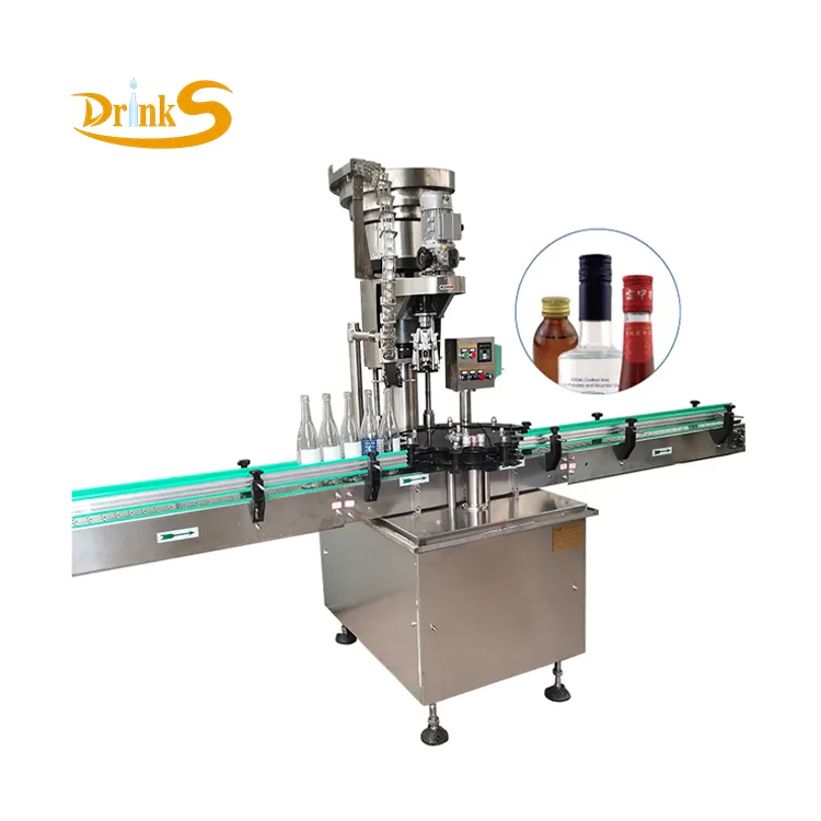 1000 to 2000 bph Automatic Ropp Capping Machine For Wine Bottles