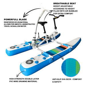 Bicicleta Acuática Portátil Mini Favorita, Bote <span class=keywords><strong>a</strong></span> Pedal con Marco de Aleación de Aluminio, Pontón de PVC y Alfombra para Niños - Product Image 5