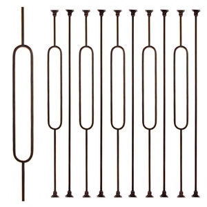 Barandillas y barandillas de escalera de hierro forjado pesado Interior de casa moderna de mediados de siglo, barandillas y pasamanos de diseño de cobre frotado con aceite - Product Image 2