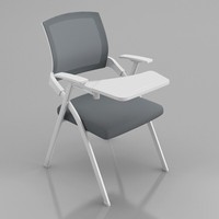 Chaise de formation Mekia en maille pliable et empilable avec tablette d'écriture, accoudoir rotatif, style minimaliste moderne pour bureau et salle de conférence