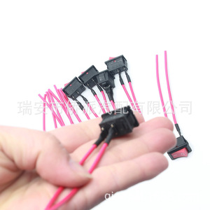 Rocker <b>Switch</b> With Wire <b>Pink</b> Color On Off Universal Car Air Horn <b>Switch</b> Button Solder Termination IP65 - Product Image 4