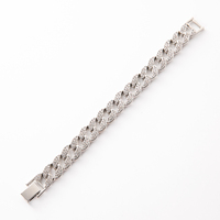 2025 vente en gros 15MM Miami chaîne cubaine glacé plein diamant strass or argent bracelets pour hommes femmes bijoux