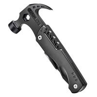 Marteau multifonctionnel d'extérieur en acier inoxydable et aluminium avec poignée composite ergonomique – Outil de survie pour le camping, marteaux à griffes