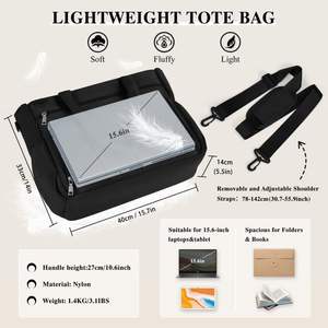 Fabbrica Custom ODM Tote Bag con Logo pesante Tote Bag <span class=keywords><strong>per</strong></span> le donne dell'<span class=keywords><strong>università</strong></span> con tasche e cerniera di alta qualità - Product Image 5