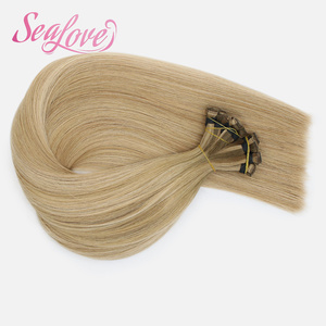 Extensioni per <span class=keywords><strong>capelli</strong></span> umani Genius Weft Double Drawn, 100% Remy, vergini, grezze russe, 100g, 20-22 pollici, annodate a mano - Product Image 6