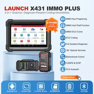 Launch obd2 X431 immo plus progammer gantungan kunci mobil, alat diagnosis mesin diagnosa kendaraan untuk mobil