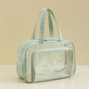 Trousse de Toilette de Voyage Personnalisable avec Logo, Sac de Maquillage Portable à Fermeture Éclair, Trousse de Lavage en PVC Tendance pour le Voyage - Product Image 3