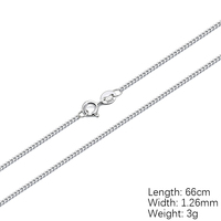 Solide 925 lien en argent sterling fait à la machine collier en gros plat gourmette chaîne pour femmes hommes