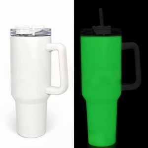 Vaso Térmico de Viaje Fluorescente de Acero Inoxidable 304 de 40 oz para Cerveza, con Aislamiento al Vacío, que Brilla en la Oscuridad, con Asa - Product Image 4