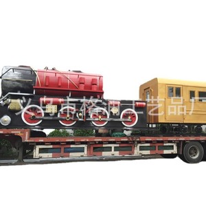 Locomotive à vapeur vintage personnalisée 1:1 en métal, décoration extérieure pour parcs à thème et restaurants - Product Image 2