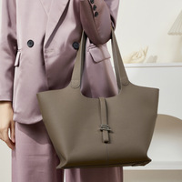 Sac fourre-tout multifonctionnel rétro en cuir pleine fleur imperméable, sac à main de luxe discret de haute qualité, grande capacité, style seau, été automne
