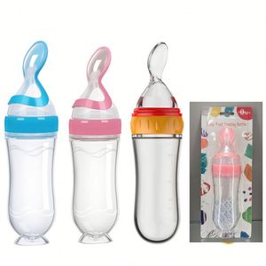 Cuchara de distribución de alimentos complementarios para niños, alimentador de alimentos para bebés, cuchara de alimentación exprimidora, cuchara de botella exprimidora de silicona - Product Image 2