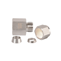 Raccord femelle à double ferrule en acier inoxydable SS316, forgé haute pression, lisse, haute performance d'étanchéité, norme ASME