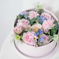 Gros Faible QUANTITÉ MINIMALE DE COMMANDE Offre Spéciale Valentine Jour Emballage Cadeau En Carton Ronde Éternelle Rose Floral Fleuriste Fleur Plaine Boîte Avec Couvercle