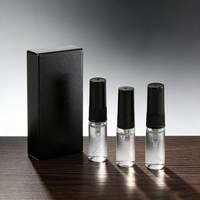 Flacon de parfum miniature en verre personnalisé avec logo, échantillon de parfum 1 ml 2 ml 3 ml, flacon vaporisateur de parfum de poche avec boîte d'emballage en papier