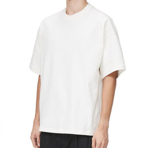 T-shirt blanc de luxe 100 % coton, haute qualité, coupe ample à épaules tombantes, unisexe, épais, vierge, oversize - Product Image 1