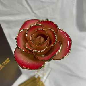 Idea regalo per San Valentino: <span class=keywords><strong>rosa</strong></span> rossa placcata in oro, vera <span class=keywords><strong>rosa</strong></span> eterna a stelo lungo - Product Image 3