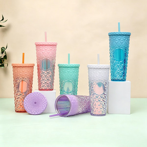 Shang Kou Ai Plastic Straw Cup 710ml Reusable Portable Drinkware For Party Adult Use - Product Image 4